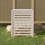 vidaXL Compostbak 82,5x82,5x99,5 cm massief grenenhout wit, Tuin en Terras, Verzenden, Nieuw