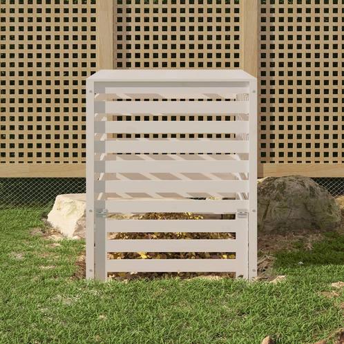 vidaXL Compostbak 82,5x82,5x99,5 cm massief grenenhout wit, Tuin en Terras, Overige Tuin en Terras, Nieuw, Verzenden