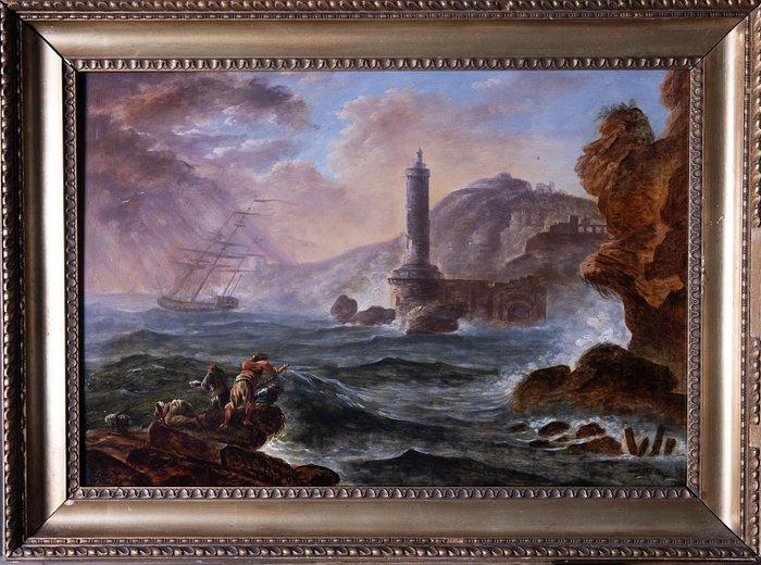 Francesco Fidanza (1747-1819) - Marina in tempesta, Antiek en Kunst, Kunst | Schilderijen | Klassiek