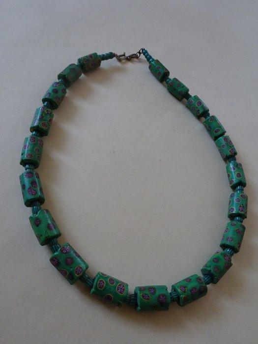 Collier van 20 kralen uit Murano, type Millefiori / Mozaïek,, Antiquités & Art, Art | Art non-occidental