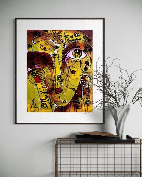 Simeon Gonzales - Mirada de Mujer (NO RESERVE PRICE), Antiek en Kunst, Kunst | Schilderijen | Modern