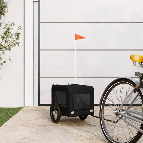 vidaXL Hondenfietstrailer oxford stof en ijzer zwart, Dieren en Toebehoren, Overige Dieren-accessoires, Nieuw, Verzenden