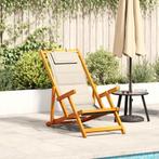 vidaXL Strandstoel inklapbaar met armleuningen acaciahout en, Tuin en Terras, Tuinstoelen, Verzenden, Nieuw
