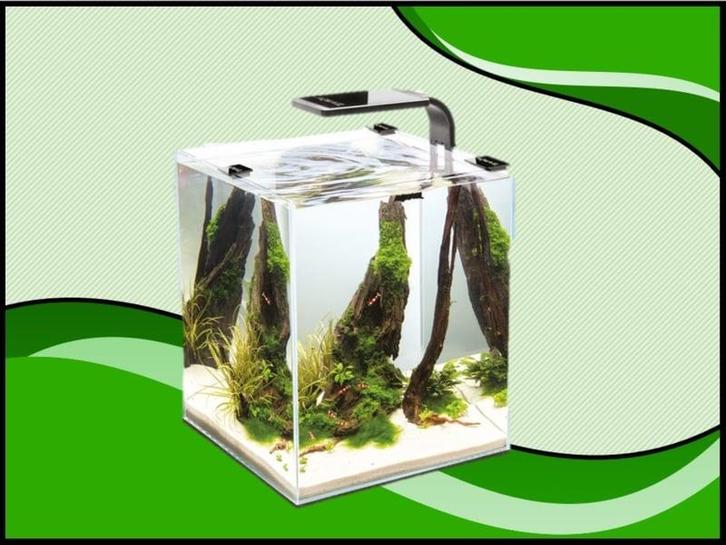 Aquael nano cube set smart II - 10 liter zwart aquarium, Dieren en Toebehoren, Vissen | Aquaria en Toebehoren, Nieuw, Verzenden