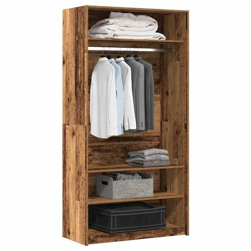 vidaXL Kledingkast 100x50x200 cm bewerkt hout oud hout, Huis en Inrichting, Kasten | Kleerkasten, Nieuw, Verzenden