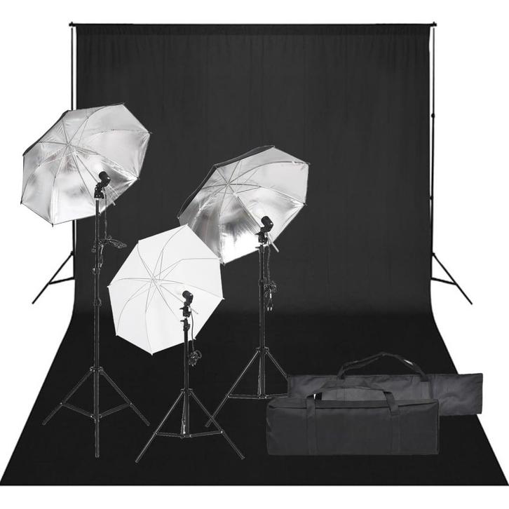 vidaXL Fotostudioset met verlichtingsset en achtergrond, Audio, Tv en Foto, Fotografie | Fotostudio en Toebehoren, Nieuw, Verzenden