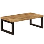 vidaXL Salontafel 100x50x35 cm massief mangohout en staal, Huis en Inrichting, Verzenden, Nieuw