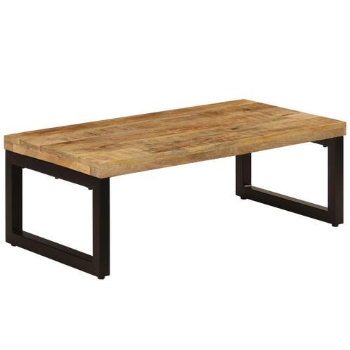vidaXL Salontafel 100x50x35 cm massief mangohout en staal, Huis en Inrichting, Tafels | Salontafels, Nieuw, Verzenden