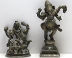 Shiva & Ganesha - Gepatineerd brons - India - 1950