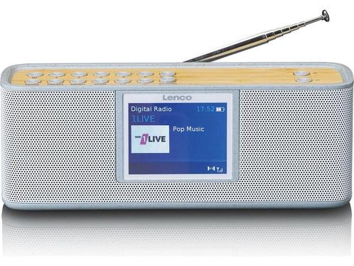 Lenco PDR-046GY - Eco DAB Radio met Bluetooth - Wit/Bamboe, Huis en Inrichting, Woonaccessoires | Overige, Nieuw, Verzenden