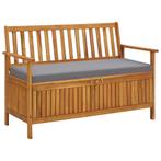 vidaXL Tuinopbergbank 120 cm massief acaciahout, Tuin en Terras, Verzenden, Nieuw