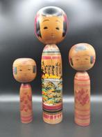 3x traditionele Kokeshi-poppen - Hout - Japan - Shwa