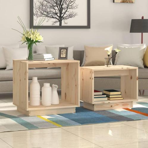 vidaXL 2-delige Salontafelset massief grenenhout, Huis en Inrichting, Tafels | Salontafels, Nieuw, Verzenden