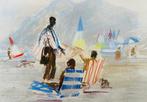 Jeremy King (1933-2020) - La plage - Pastel original signé
