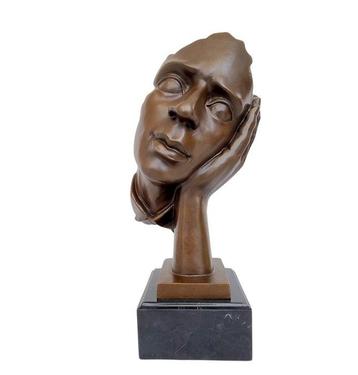 STB-ART - sculptuur, A pensive man - 45 cm - Brons, Marmer