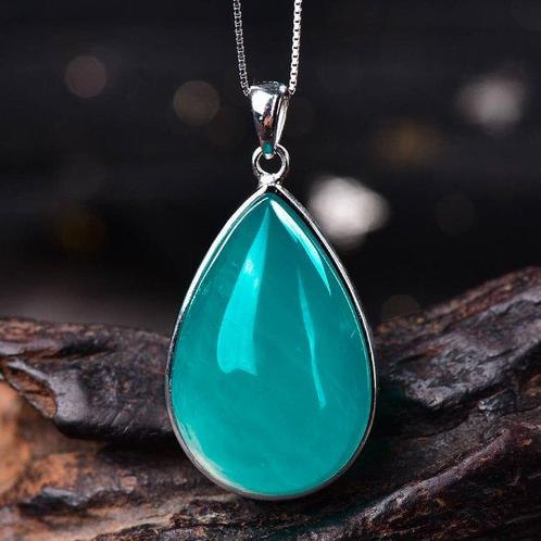 Pas de réserve - Certifié ALGT - Pendentif en amazonite, Verzamelen, Mineralen en Fossielen