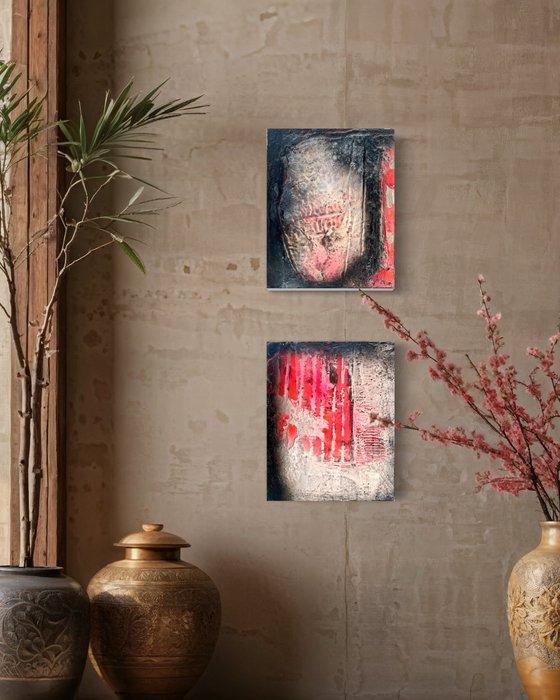 Manuela Ganter-Decker - Dyptichon Vulcano, Antiek en Kunst, Kunst | Schilderijen | Modern