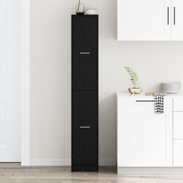 vidaXL Apothekerskast Zwart Eiken 30x41x174,5 cm Spaanplaat, Verzenden