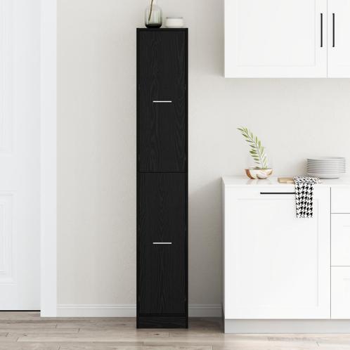 vidaXL Apothekerskast Zwart Eiken 30x41x174,5 cm Spaanplaat, Huis en Inrichting, Kasten | Overige, Nieuw, Verzenden