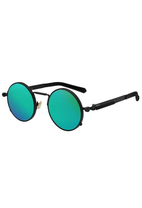 Ronde Zonnebril Hipster Zwart Montuur Rond Groene Spiegelgla, Handtassen en Accessoires, Zonnebrillen en Brillen | Dames, Groen