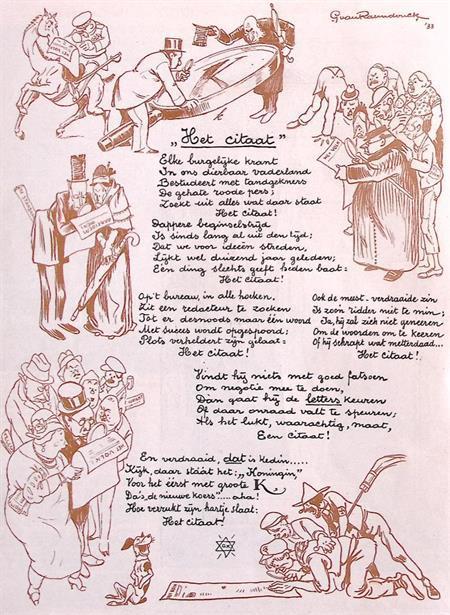 Het citaat op spotprent (lijst optie, Lithos), Antiek en Kunst, Kunst | Litho's en Zeefdrukken, Verzenden