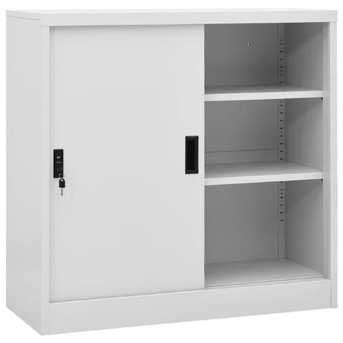 vidaXL Kantoorkast met schuifdeuren 90x40x90 cm staal, Huis en Inrichting, Kasten | Overige, Nieuw, Verzenden