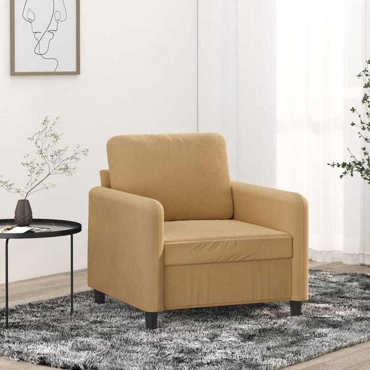 vidaXL Fauteuil 60 cm fluweel bruin, Huis en Inrichting, Zetels | Zetels, Nieuw, Verzenden