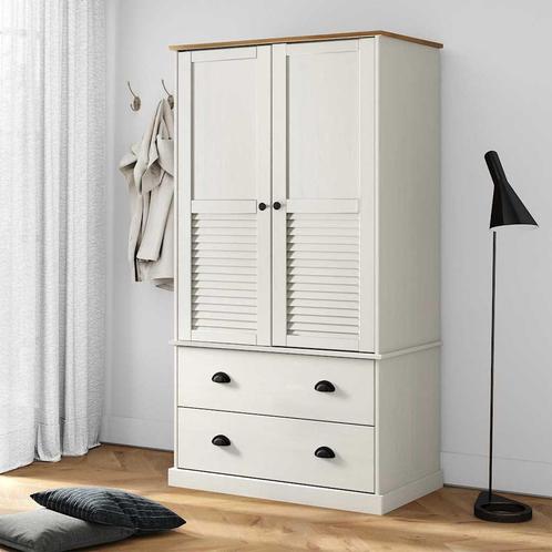 vidaXL Kledingkast VIGO 90x55x170 cm massief grenenhout wit, Huis en Inrichting, Kasten | Kleerkasten, Nieuw, Verzenden