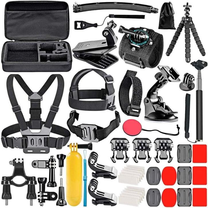 50in1 accessoires kit set gopro go pro hero 9 10 11 12 +case, Audio, Tv en Foto, Actiecamera's, Nieuw, Verzenden