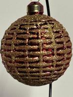 Esse Italia: rood-gouden ekrstbal met glitter, circa 8cm, Nieuw