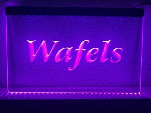 Wafels wafel neon bord lamp LED verlichting reclame lichtbak, Maison & Meubles, Lampes | Autre, Envoi