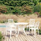 vidaXL 5-delige Bistroset gietaluminium wit, Tuin en Terras, Verzenden, Nieuw