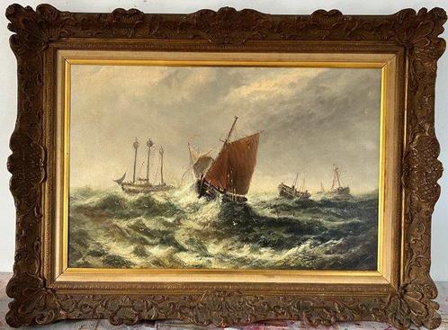 E W Rogers. (XlX/XX) - Wrecked on the Goodwin Sands, Antiek en Kunst, Kunst | Schilderijen | Klassiek