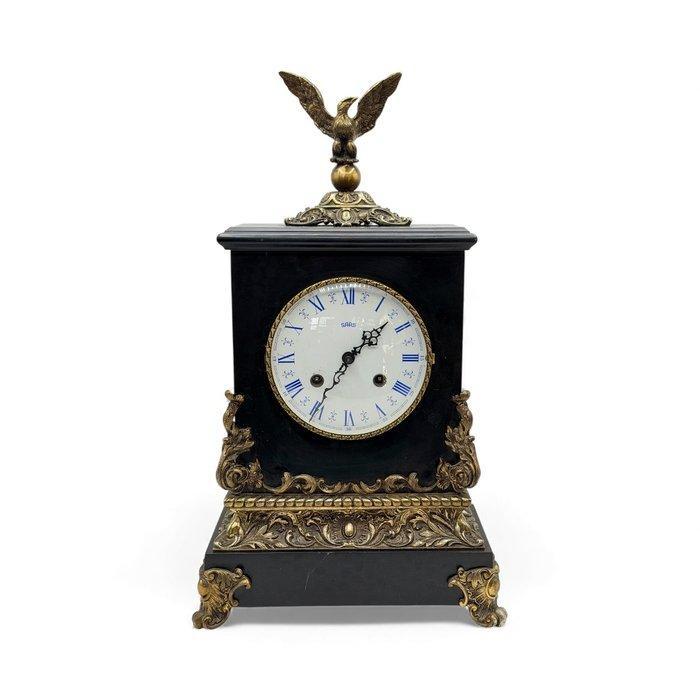 Klok - Antiek Marmer, Brons - 1940-1950, Antiek en Kunst, Curiosa en Brocante