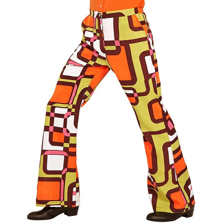 Disco 70S Broek Groen Oranje Heren, Kleding | Heren, Carnavalskleding en Feestkleding, Nieuw, Verzenden