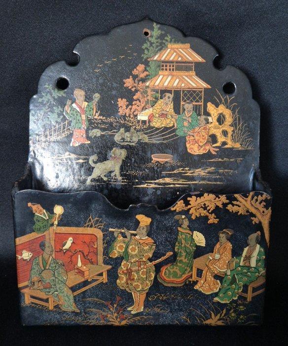 Chinoiserie Napoleon III - Brievenhouder (2) - Papier-Maché, Antiek en Kunst, Antiek | Overige Antiek
