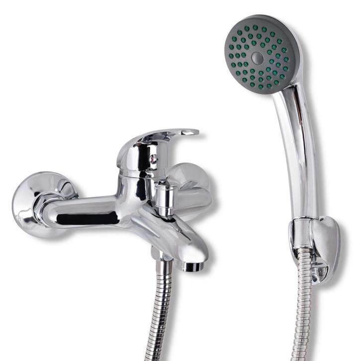 vidaXL Douchekraan set eenknops chroom, Doe-het-zelf en Bouw, Sanitair, Nieuw, Verzenden