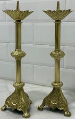 Kaarsenhouder (2) - Brons, Messing - Set van twee religieuze