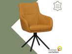 Leren draaibare eetkamerstoel Fancy - Toledo Leem, Huis en Inrichting, Nieuw, Leer, Ophalen of Verzenden, 90 cm of meer