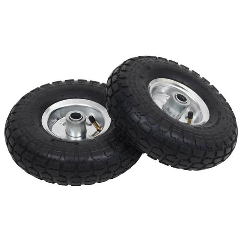 vidaXL Steekwagenwielen 4,10/3,50-4 (260x83) rubber 2 st, Zakelijke goederen, Machines en Bouw | Heftrucks en Intern transport