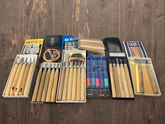 Yoshiharu Sunster etc. - Speelgoed Japanese Carving Chisels, Antiek en Kunst, Antiek | Wandborden en Tegels