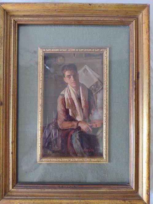 Salvatore Cacace (1901-1965) - Autoritratto con violino, Antiek en Kunst, Kunst | Schilderijen | Klassiek