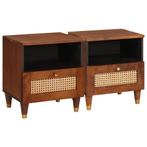 vidaXL Nachttafels 2 pcs Massief mango-hout en engineered, Huis en Inrichting, Slaapkamer | Nachtkastjes, Verzenden, Nieuw