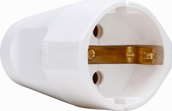 Kopp Contrast Plug RA Synthetic 16A Arctic White - 182102006, Doe-het-zelf en Bouw, Elektriciteit en Kabels, Verzenden