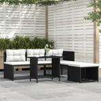 vidaXL 4-delige Loungeset poly rattan zwart, Tuin en Terras, Verzenden, Nieuw, Loungeset