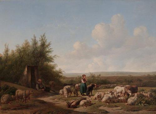 Jacobus Everhardus van den Berg (1802-1861) - Herder en, Antiquités & Art, Art | Peinture | Classique