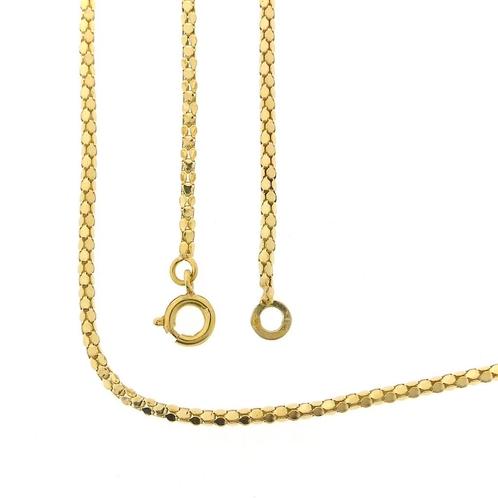 Gouden mirrored mesh ketting | 46,5 cm (veerring, geelgoud), Handtassen en Accessoires, Kettingen, Overige kleuren, Gebruikt, Goud