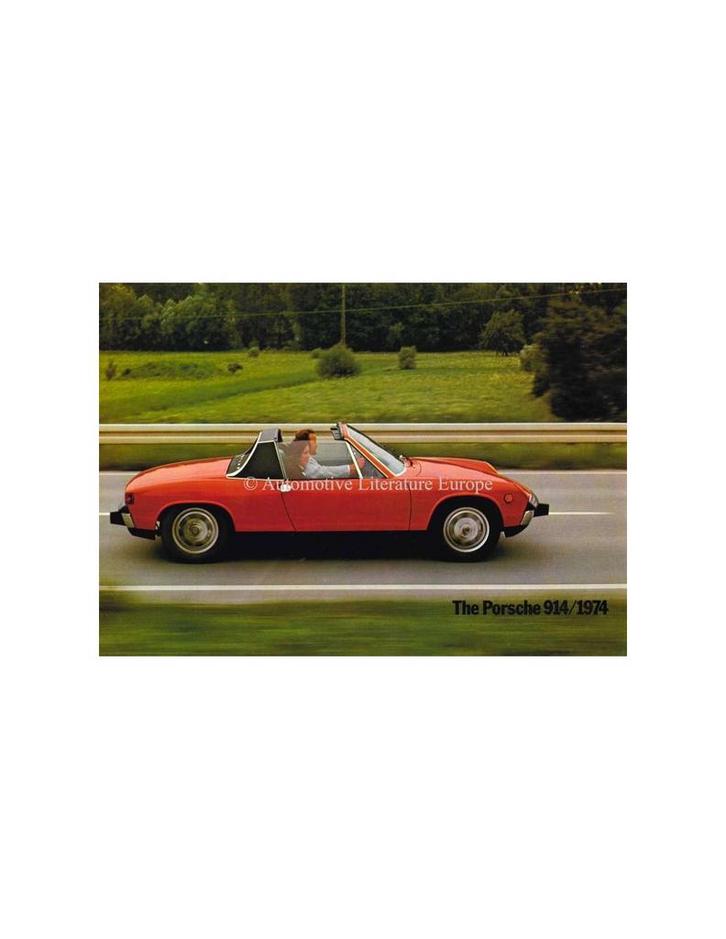 1974 PORSCHE 914 BROCHURE ENGELS, Boeken, Auto's | Folders en Tijdschriften, Ophalen of Verzenden