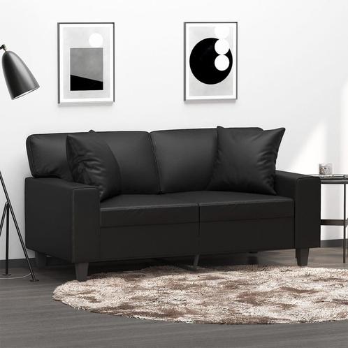 vidaXL Tweezitsbank met sierkussens 120 cm kunstleer zwart, Maison & Meubles, Canapés | Salons, Envoi