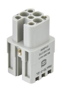 Han Quick Lock Insert Femelle 7 Contacts 10A Plaqué Argent -, Doe-het-zelf en Bouw, Elektriciteit en Kabels, Verzenden